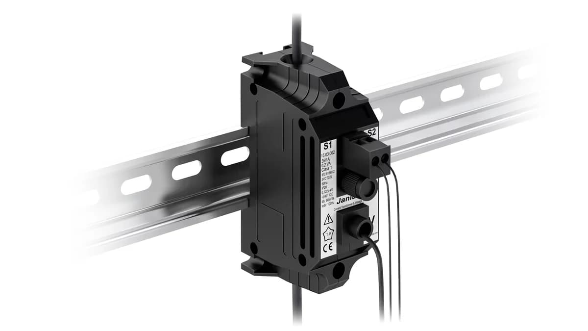 DIN rail current transformer with voltage tap-off & back-up fuse, Cl. 0.5 & 1