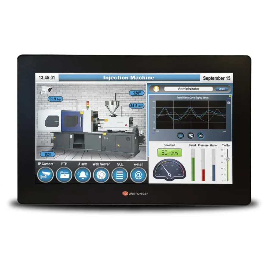 UniStream® 15.6" Built-in: PLC Controller + HMI + I/Os by Unitronics